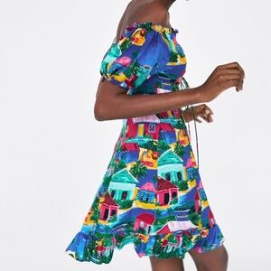 Zara Collection Landscape Print Dress